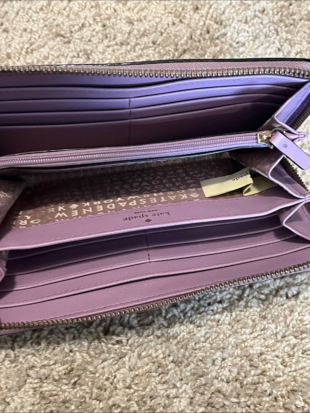 kate spade lavender zip-around leather wallet - Picture 3 of 3